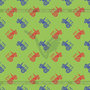 Tractor Icon Seamless Pattern - vector clipart