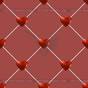 Seamless Polygonal Hearts Pattern - vector clipart