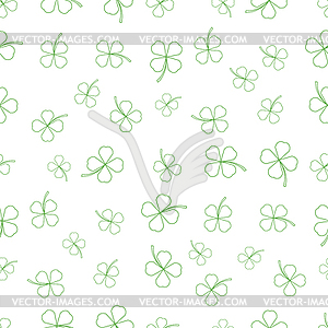 Natural Chamrock Texture. Cartoon Clover Leaves - vector image