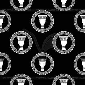 Greek Vase Seamless Pattern - vector image