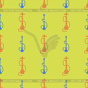 Hookah Silhouette Seamless Pattern - vector clip art