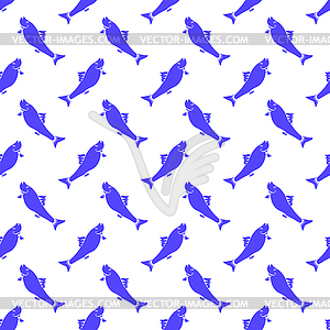 Fresh Fish Seamless Pattern - vector image