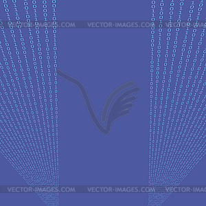 Binary Code Blue Background - vector image