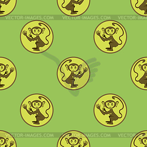 Cartoon Monkey Seamless Pattern - royalty-free vector image