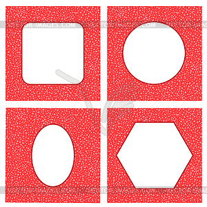 Set of Different Red Hearts Frames - vector clipart