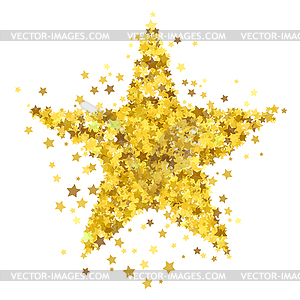 Gold Star Burst. Starry Pattern - vector clipart