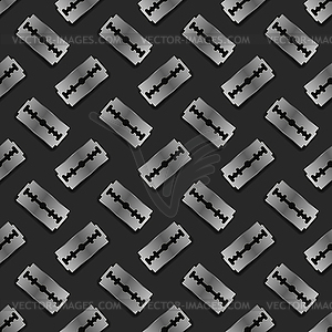 Metal Razor Blade Seamless Pattern - vector image