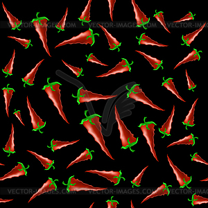 Hot Red Peppers Seamless Pattern - vector image