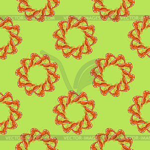 Cooked Red Shrimps Seamless Pattern - vector image