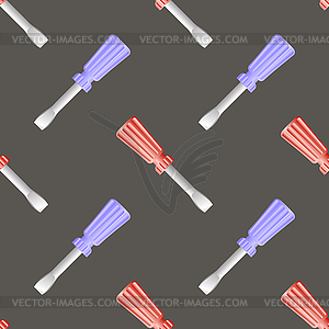 Colored Screwdriver Seamless Pattern - vector EPS clipart