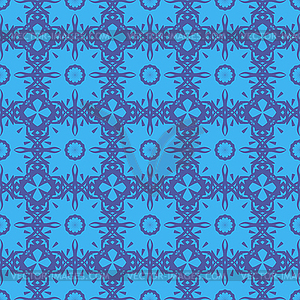 Decorative Retro Blue Seamless Pattern - vector clipart