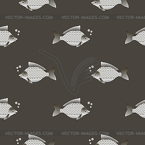 Carp Seamless Pattern - vector image
