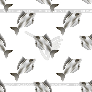 Silver Carp Seamless Pattern - stock vector clipart