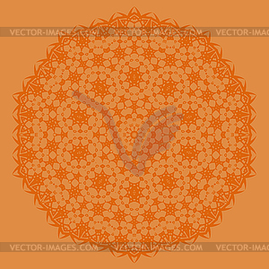 Оранжевый Восточный геометрический орнамент - графика в векторе