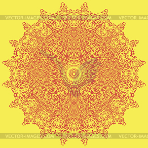 Orange Oriental Geometric Ornament - vector image