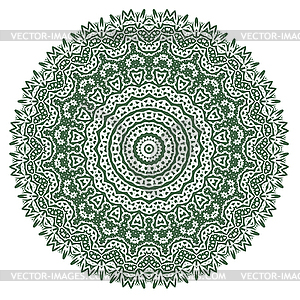 Green Ornamental Oriental Geometric Ornament - vector clip art