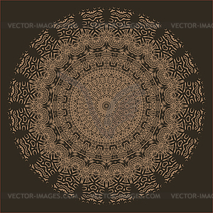 Brown Oriental Geometric Ornament - vector image