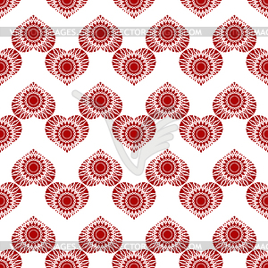 Red Hearts Seamless Pattern - vector clipart