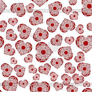 Red Hearts Seamless Pattern - vector clipart