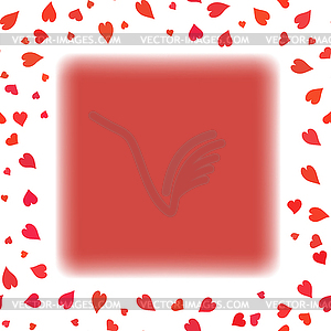 Red Heart Frame - vector image