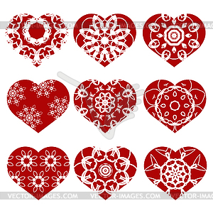 Romantic Red Heart Set - vector clip art