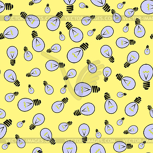 Electric Lamp Seamless Pattern - vector EPS clipart