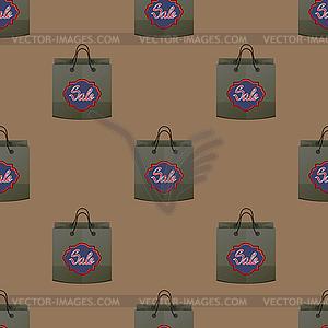Торговый бумажный мешок Бесшовные шаблон - изображение в векторе / векторный клипарт