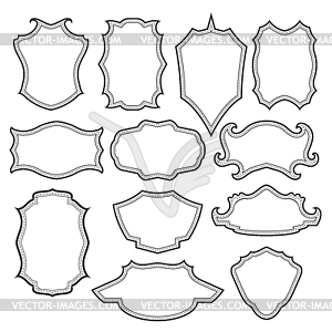 Set of Different Vintage Grey Frames - vector EPS clipart