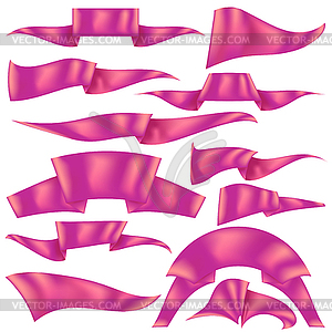 Set of Pink Ribbons - vector clipart