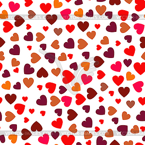 Red Hearts Seamless Pattern - vector image