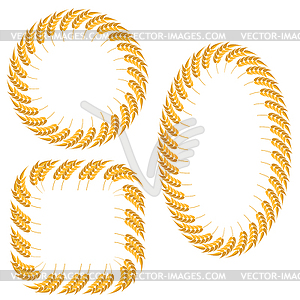 Set of Different Wheat Frames - vector image