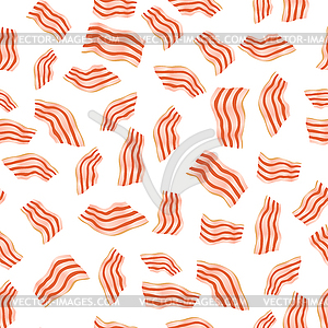 Cut Bacon Seamless Pattern - vector image