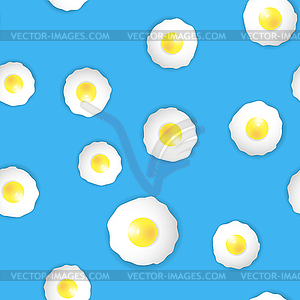 Fried Eggs Seamless Pattern - vector image