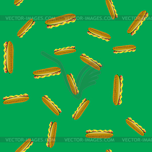 Fresh Hot Dog Seamless Pattern - vector image
