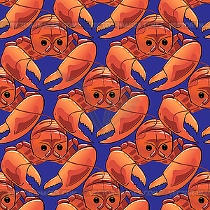 Boiled Lobster Seamless Pattern - vector image