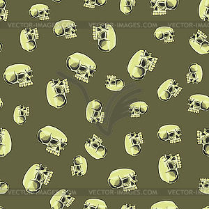 Old Human Skull Seamless Pattern - vector clipart