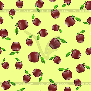 Red Apple Seamless Random Pattern - vector image