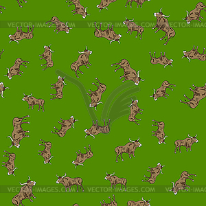 Bull Random Seamless Pattern - vector clipart