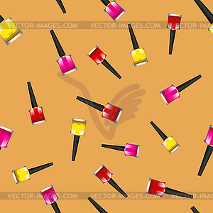 Colored Nail Polsh Seamless Pattern - vector EPS clipart