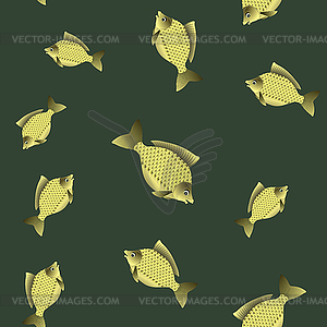 Fish Carp Seamless Pattern - vector clipart