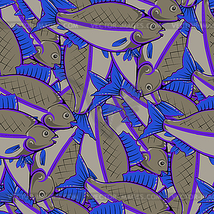 Fishes Seamless Pattern - vector clip art