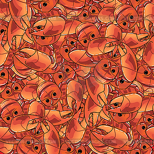 Boiled Lobster Seamless Pattern - vector image
