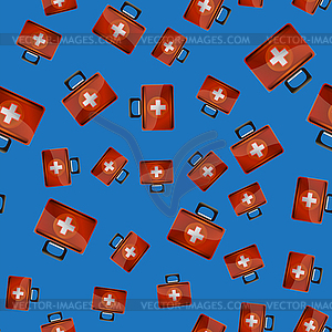First Aid Kit Seamless Pattern - vector clipart