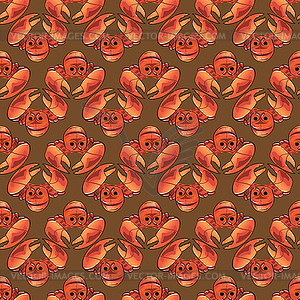 Boiled Lobster Seamless Pattern - vector image