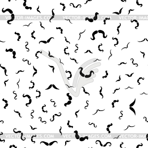 Mustache Silhouettes Seamless Pattern - vector clipart