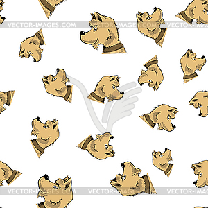 Head of Dog Seamless Pattern - vector image