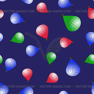 Colored Stratospheric Balloons Seamless Pattern - vector image