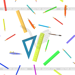 Colorful Plastic Rulers Seamless Pattern - vector EPS clipart