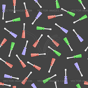 Colored Screwdriver Seamless Pattern - vector clipart