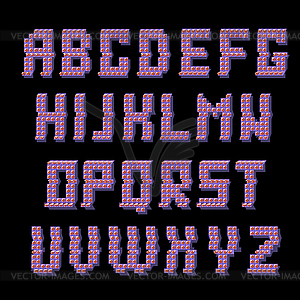 Glitched Colored Alphabet - vector image